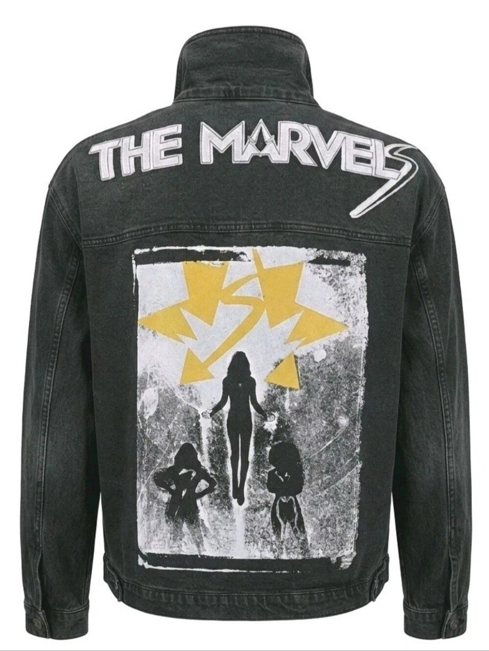 Disney Marvels Jacket Mens 2XL Black Jean Denim Biker Trucker Bomber NWT